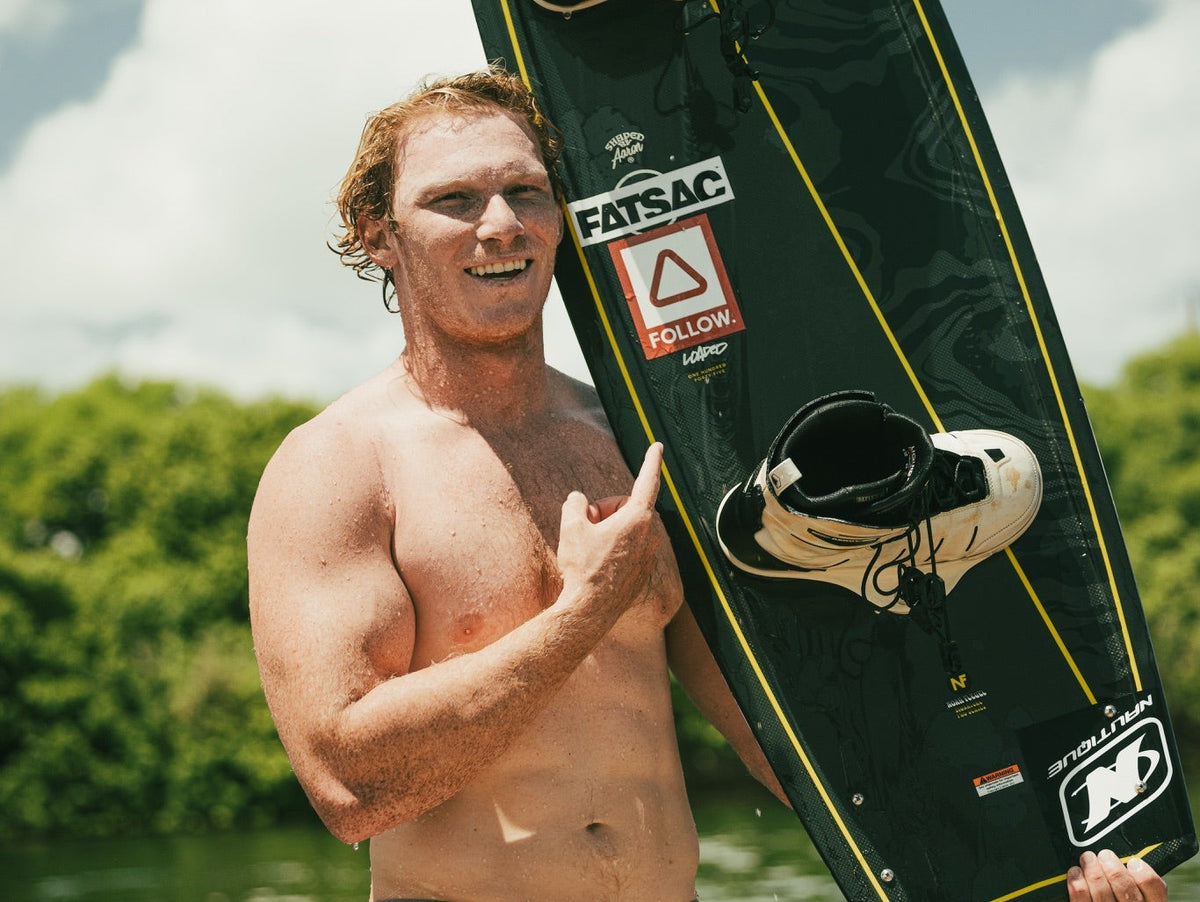 Noah Flegel joins the Follow team! Stoked to have Noah onboard showing off the Follow Team sticker in his Follow Water Boardies