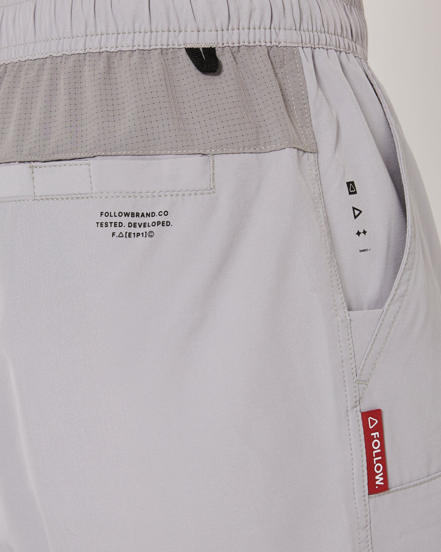 Follow All Day Shorts - Light Grey — men's wakeboard shorts, studio view 04