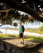 Follow Water Raglan 3/4 Tee - Black/Olive lifestyle 3