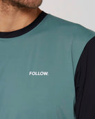 Follow Water Raglan 3/4 Tee - Black/Olive 5