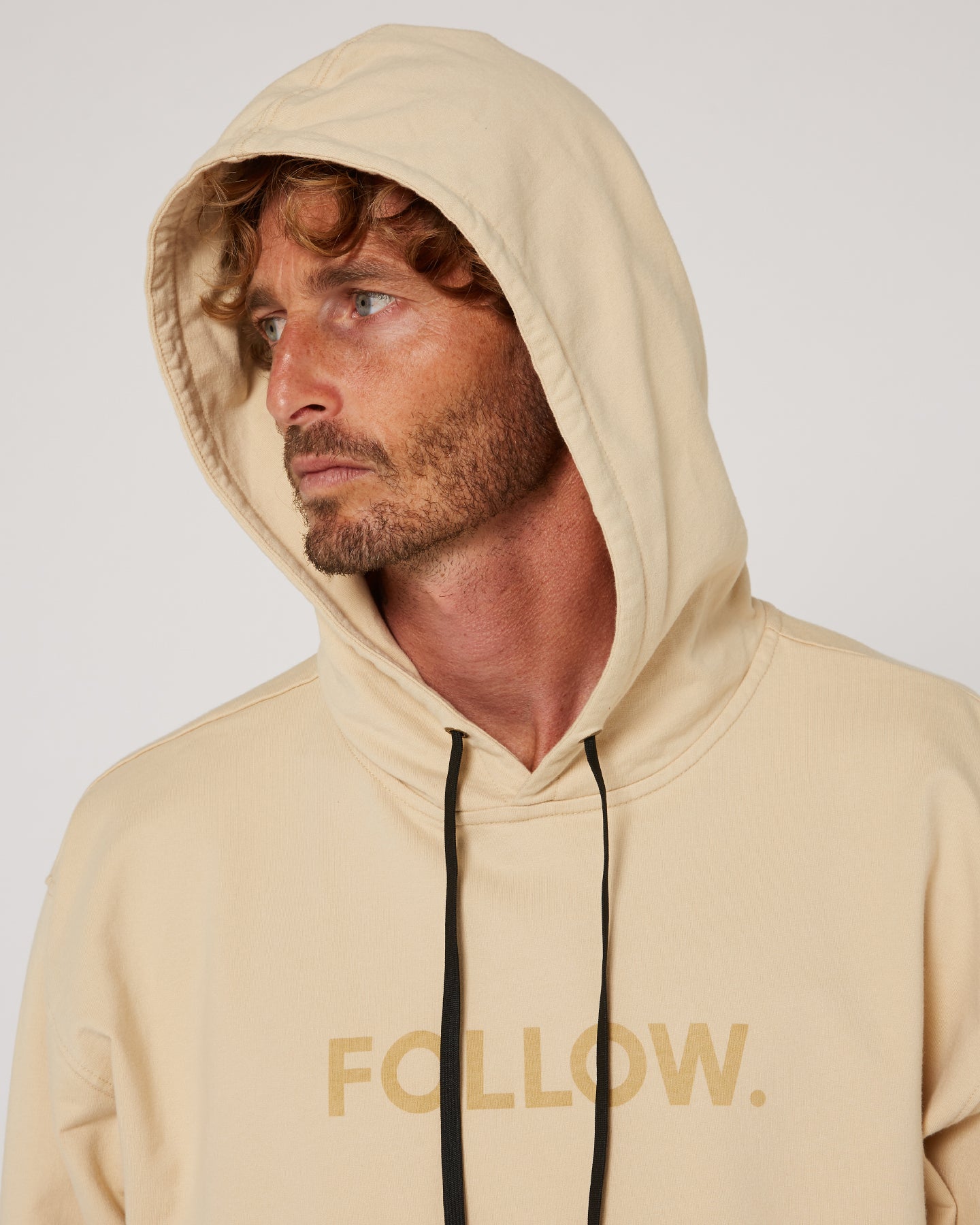 Follow Logo Hoody - Sand — men's wakeboard apparel, product image 5