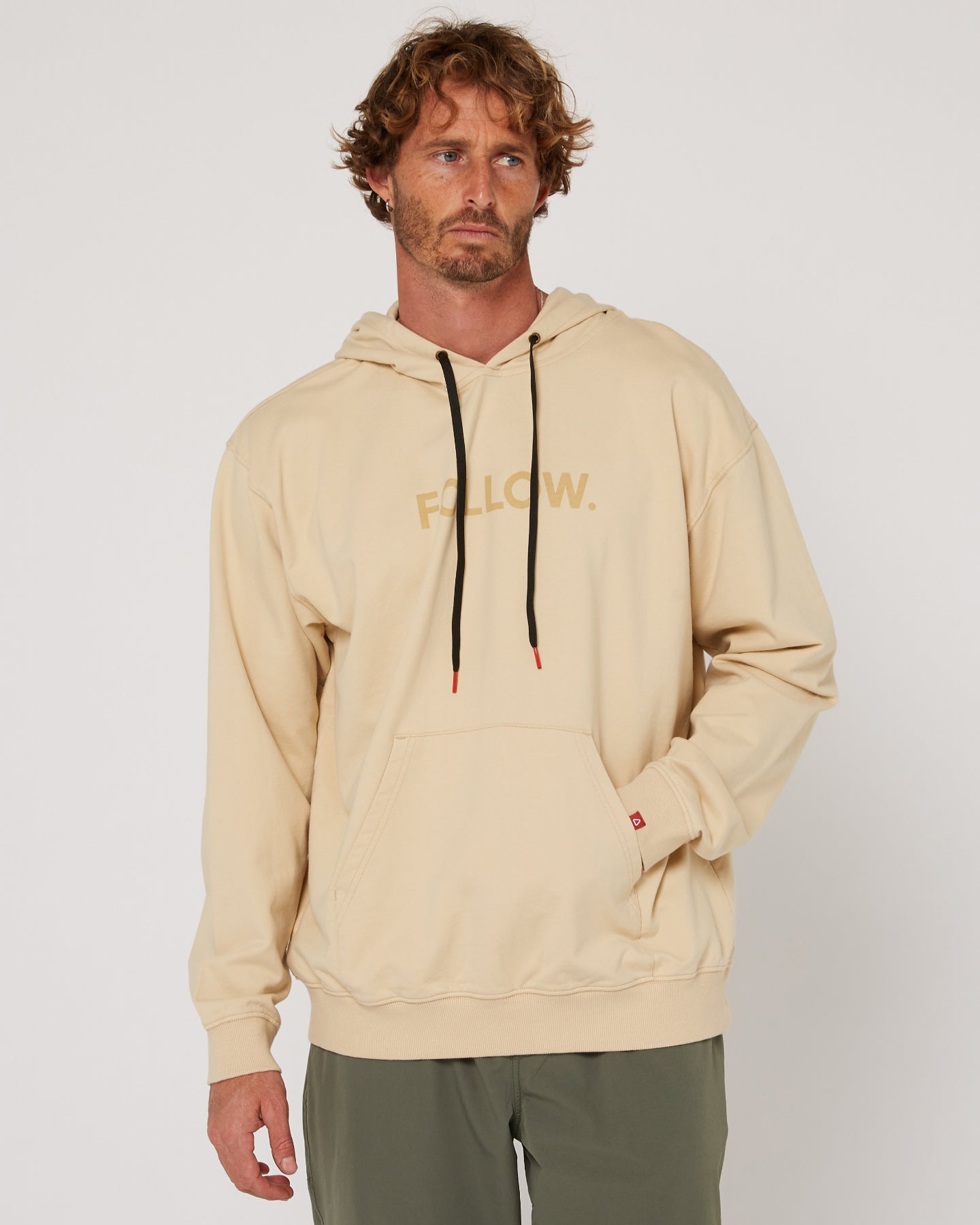 Follow Logo Hoody - Sand — men's wakeboard apparel, product image 1