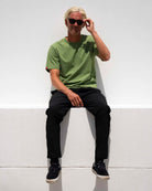 Follow Stitched Tee - Olive lifestyle 3
