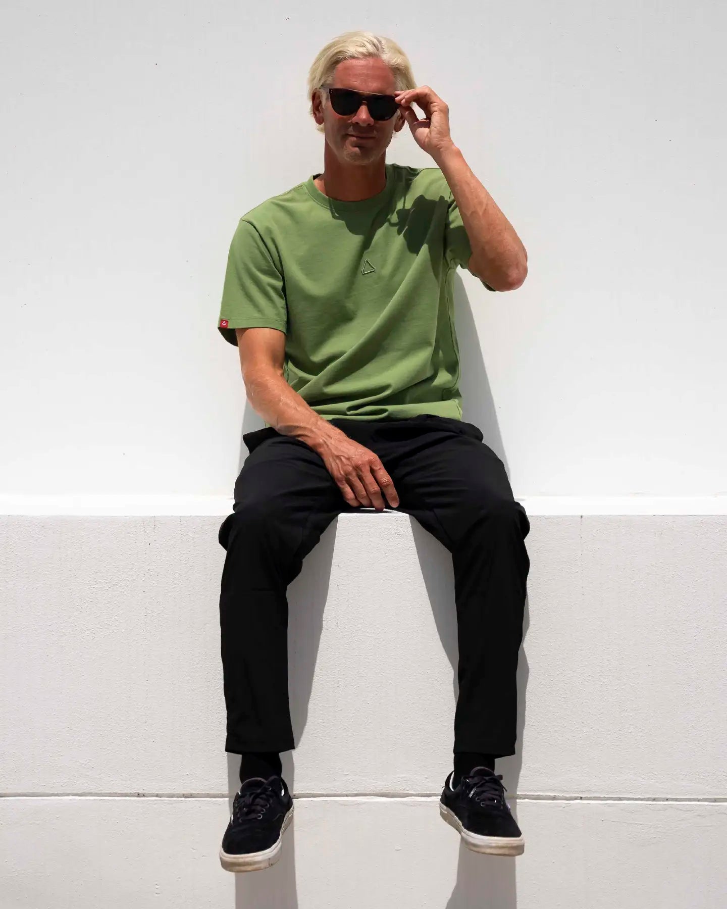 Follow Stitched Tee - Olive lifestyle 3