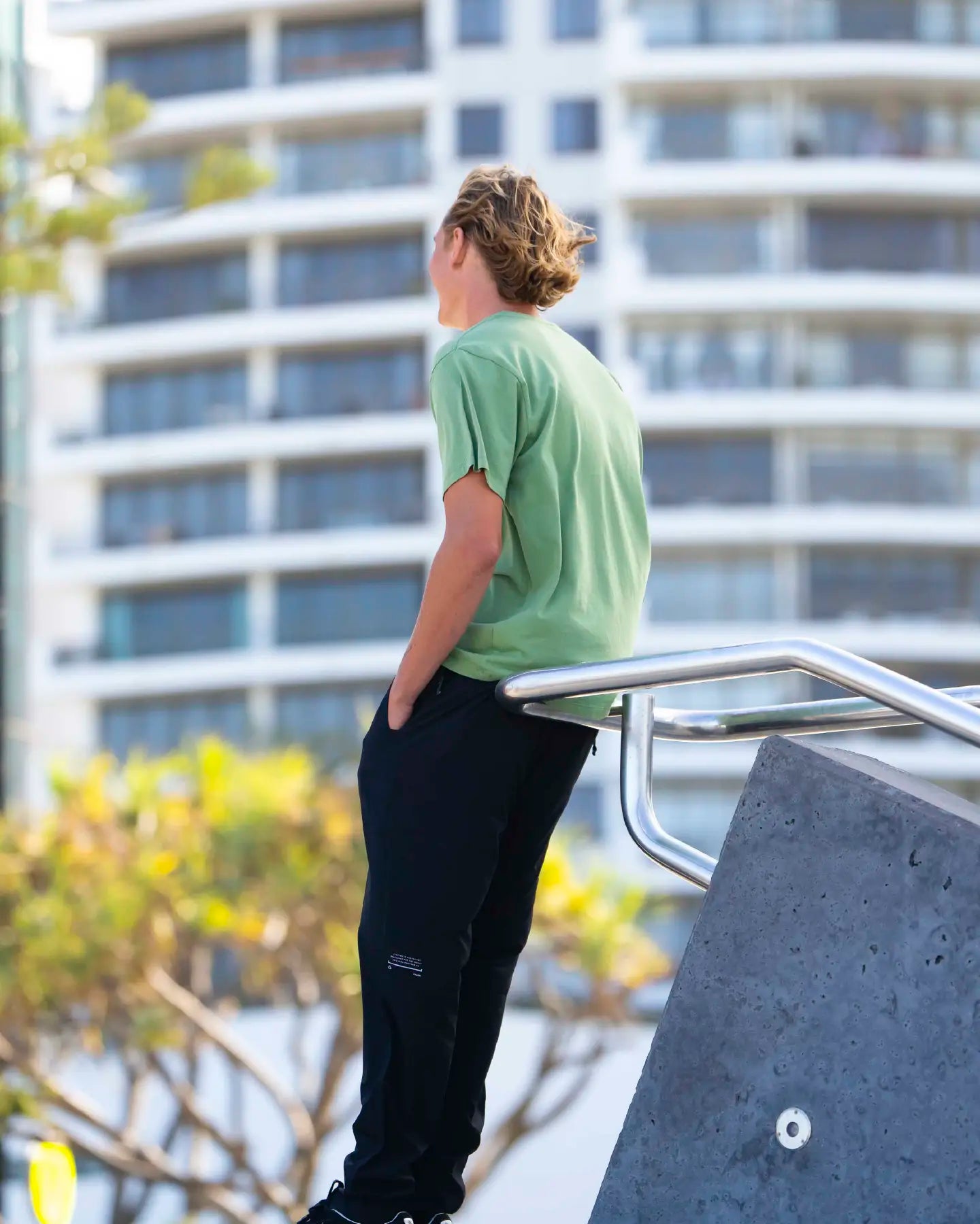 Follow Stitched Tee - Olive 1