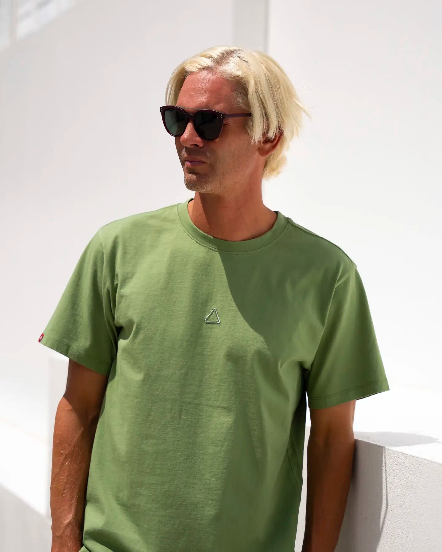 Follow Stitched Tee - Olive lifestyle 4