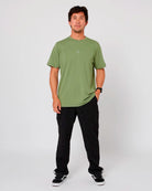 Follow Stitched Tee - Olive Font