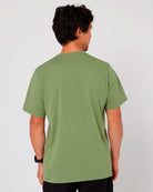 Follow Stitched Tee - Olive Back