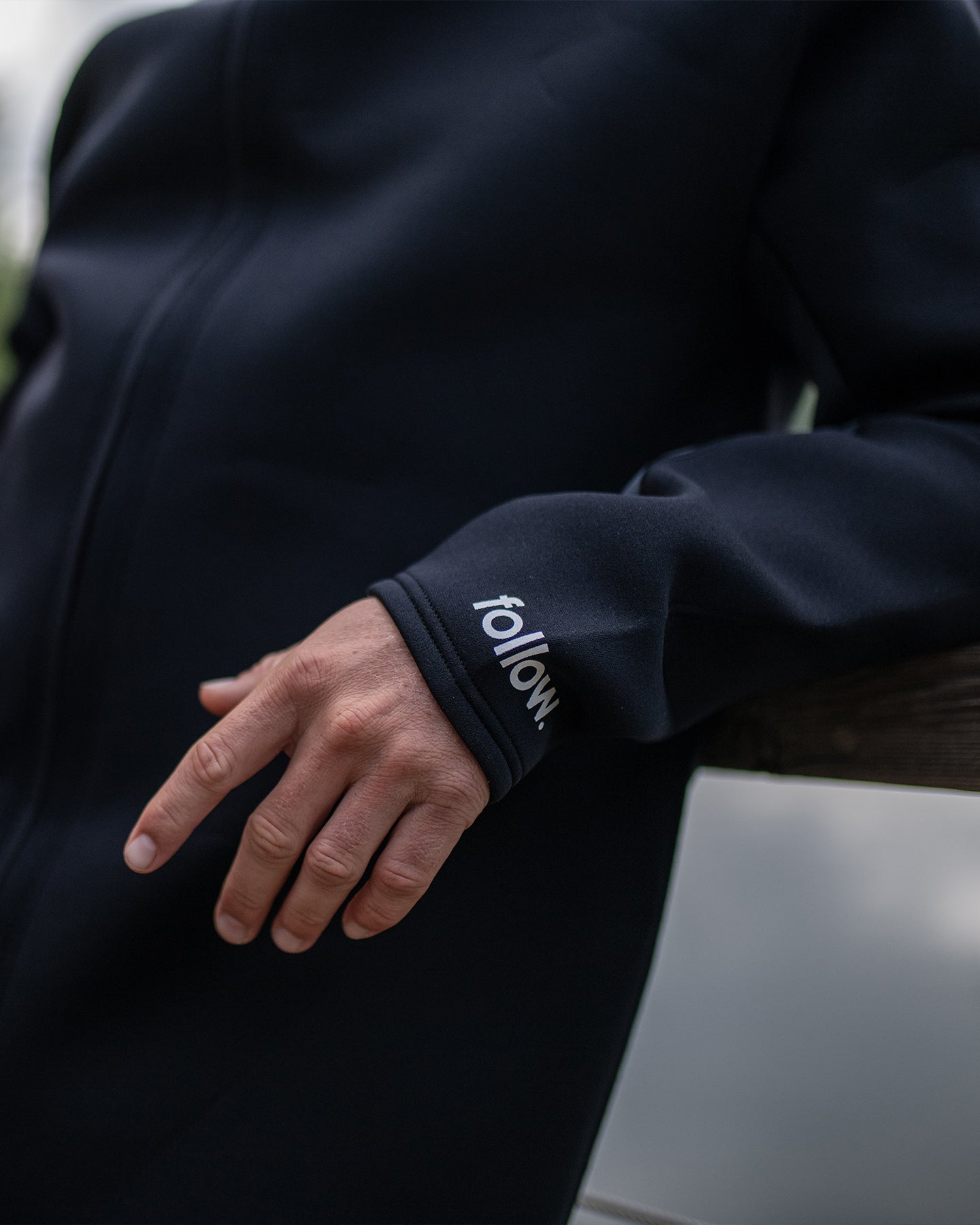 Follow Company Neo Jacket - Black — men's wakeboard jacket, action view 21