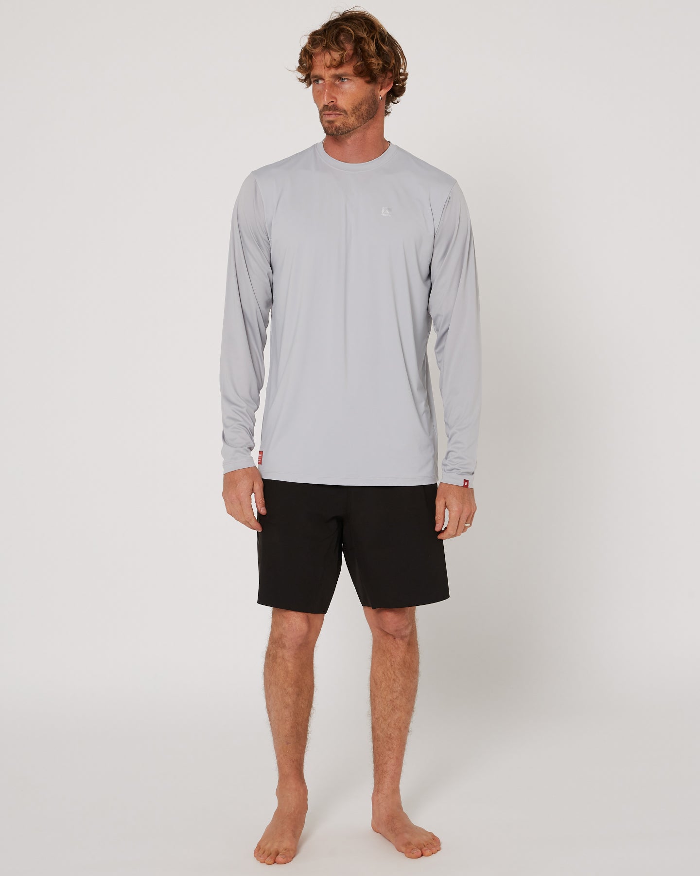 Follow Hybrid Tee L/S - Light Grey 1