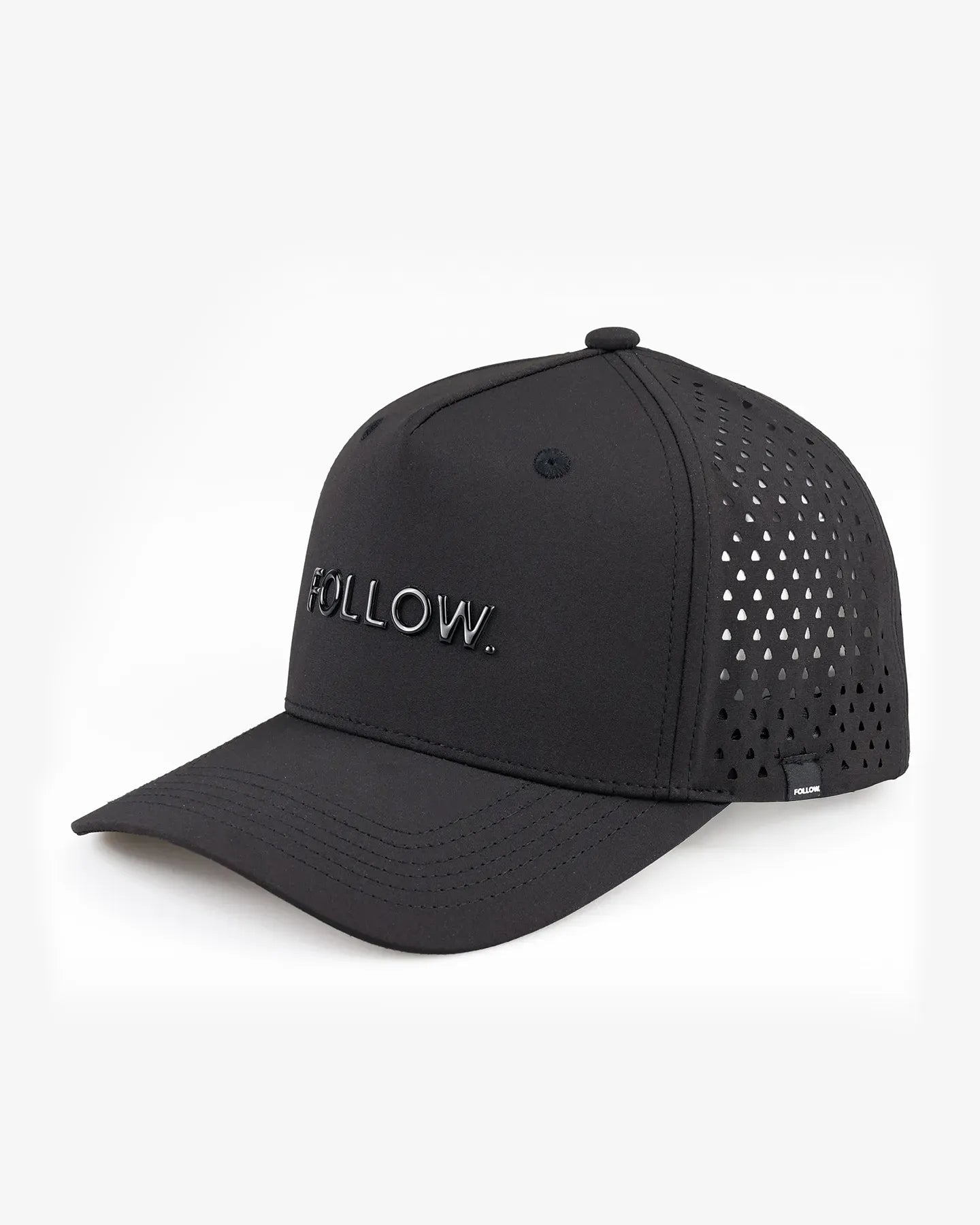 Follow Curved All Day Cap - Black — wakeboarding cap, product image 4