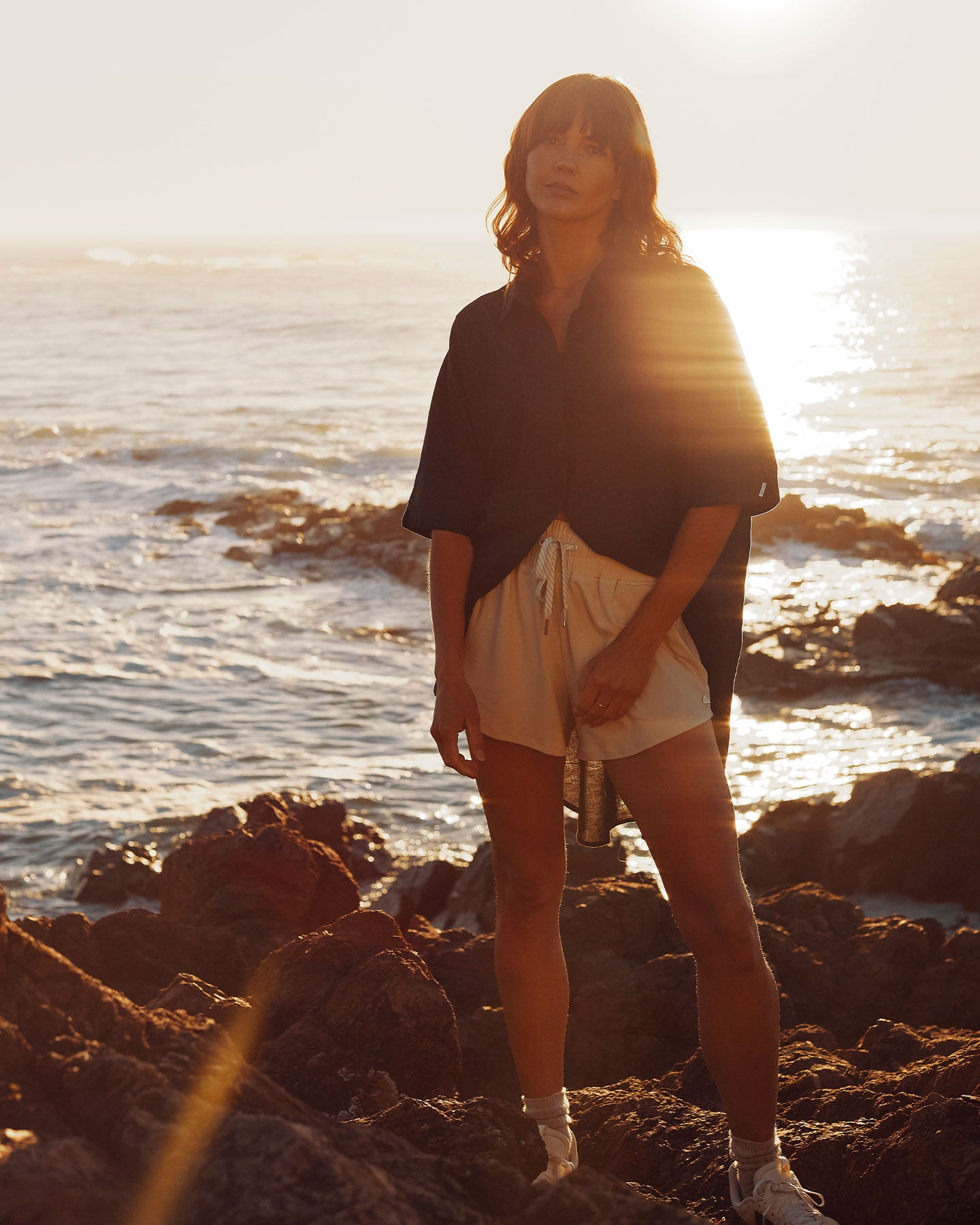 Follow Isla Linen Shirt - Black Lifestyle 4