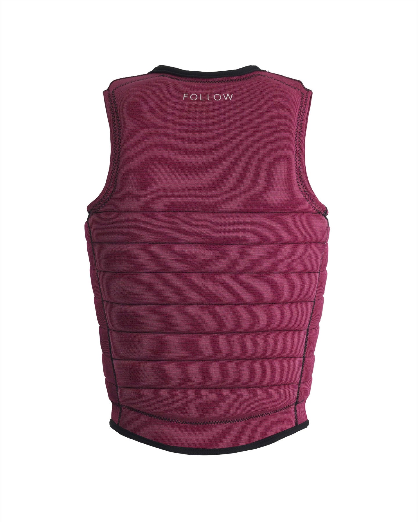 Pink protective vest with 'FOLLOW' branding on a white background
