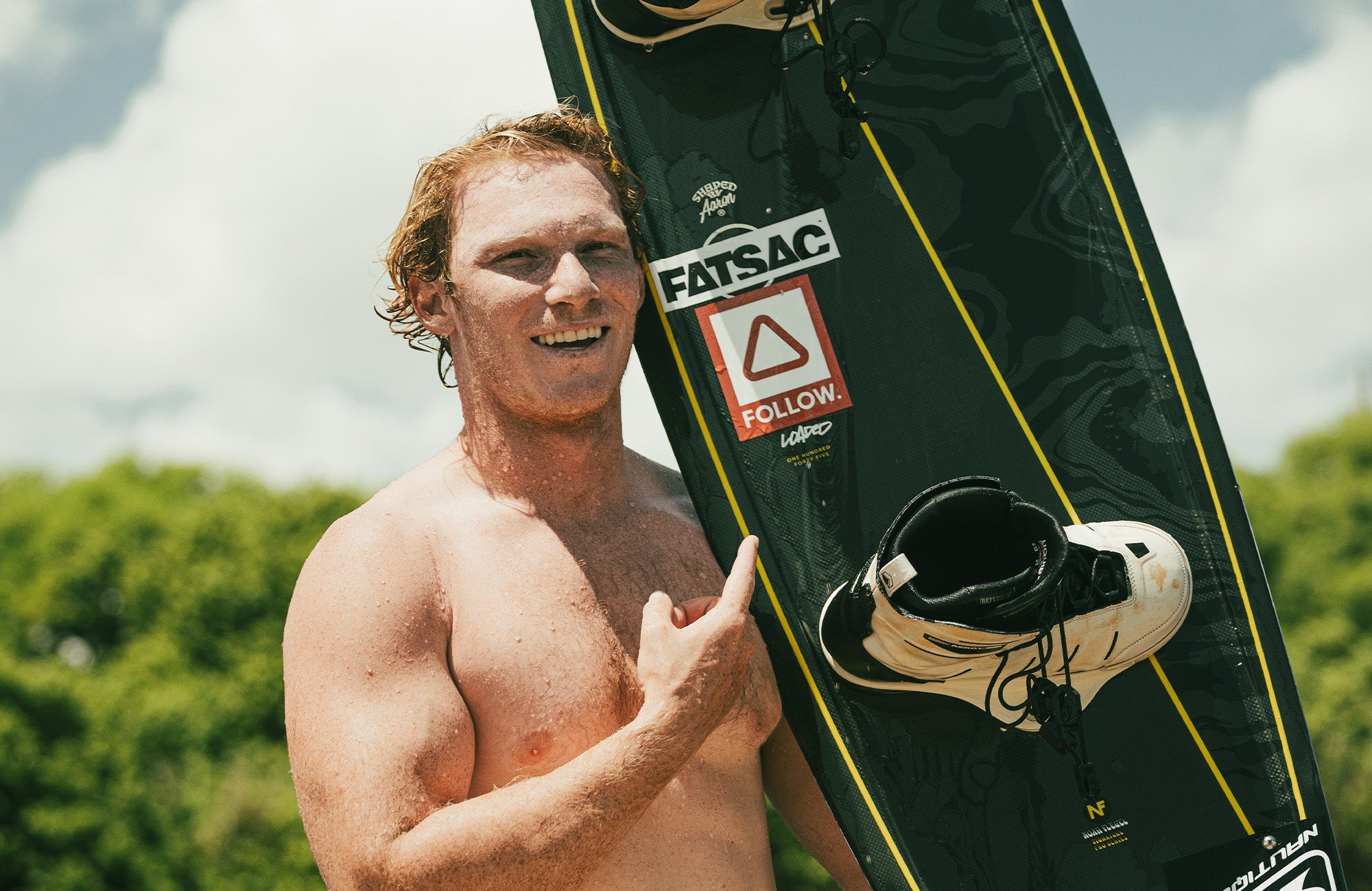 Noah Flegel joins the Follow team! Stoked to have Noah onboard showing off the Follow Team sticker in his Follow Water Boardies 