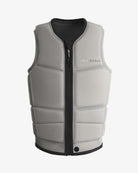 Division Grey Impact vest with black zipper on a white background.