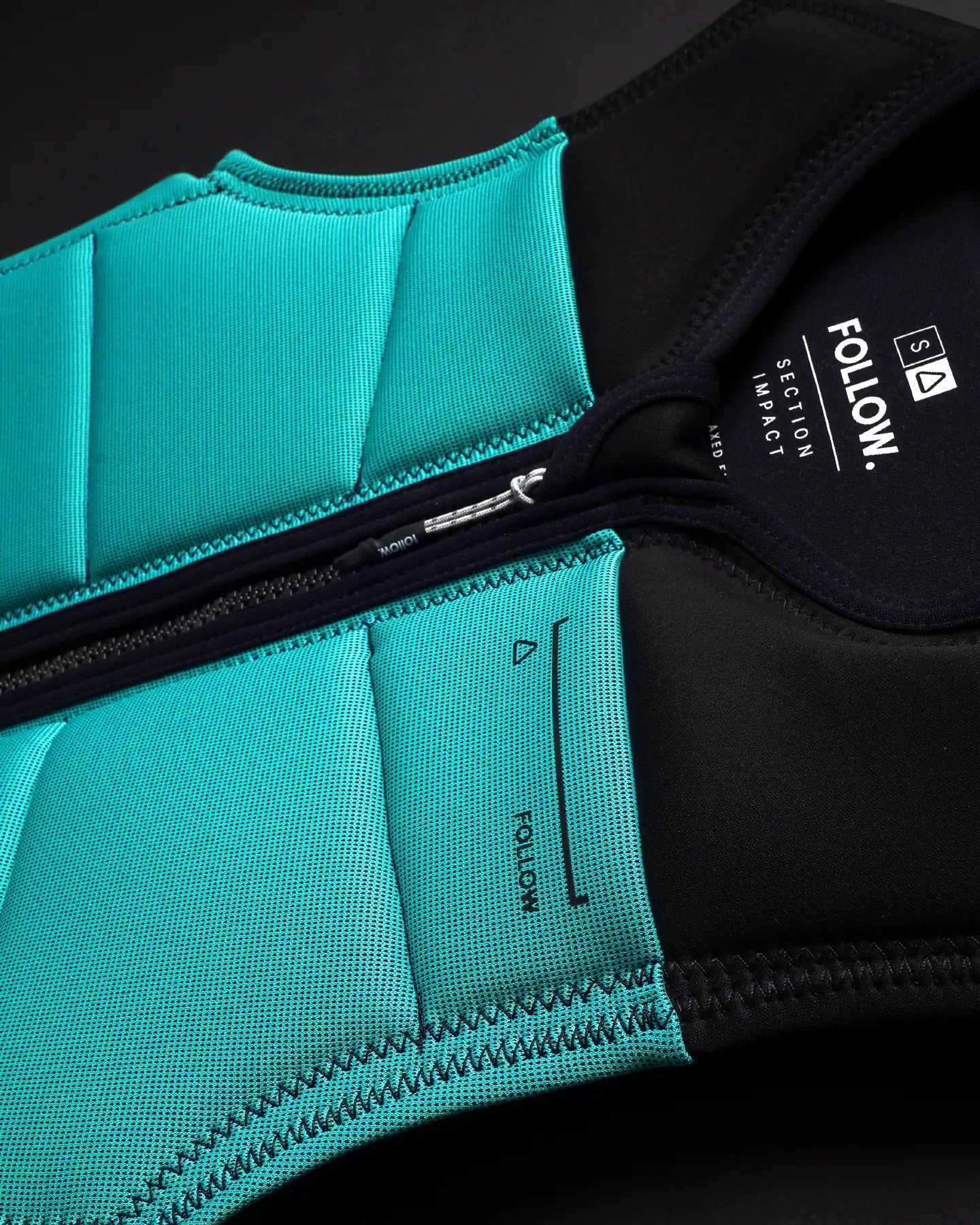 Follow Section Impact Vest - Black/Teal detail 2