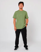 Follow Stitched Tee - Olive Font