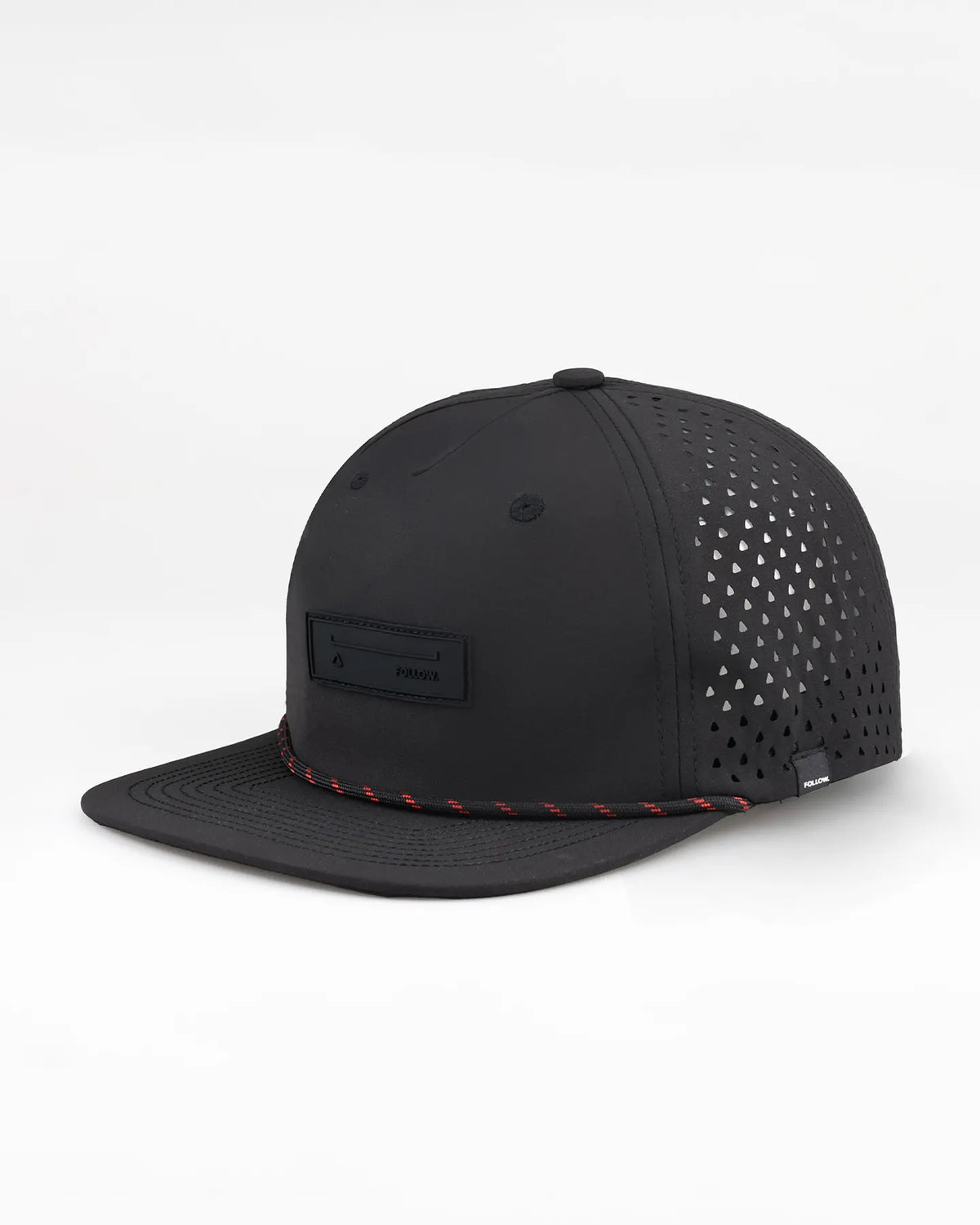 Follow Captain Flat Cap - Black — wakeboarding cap, product image 3
