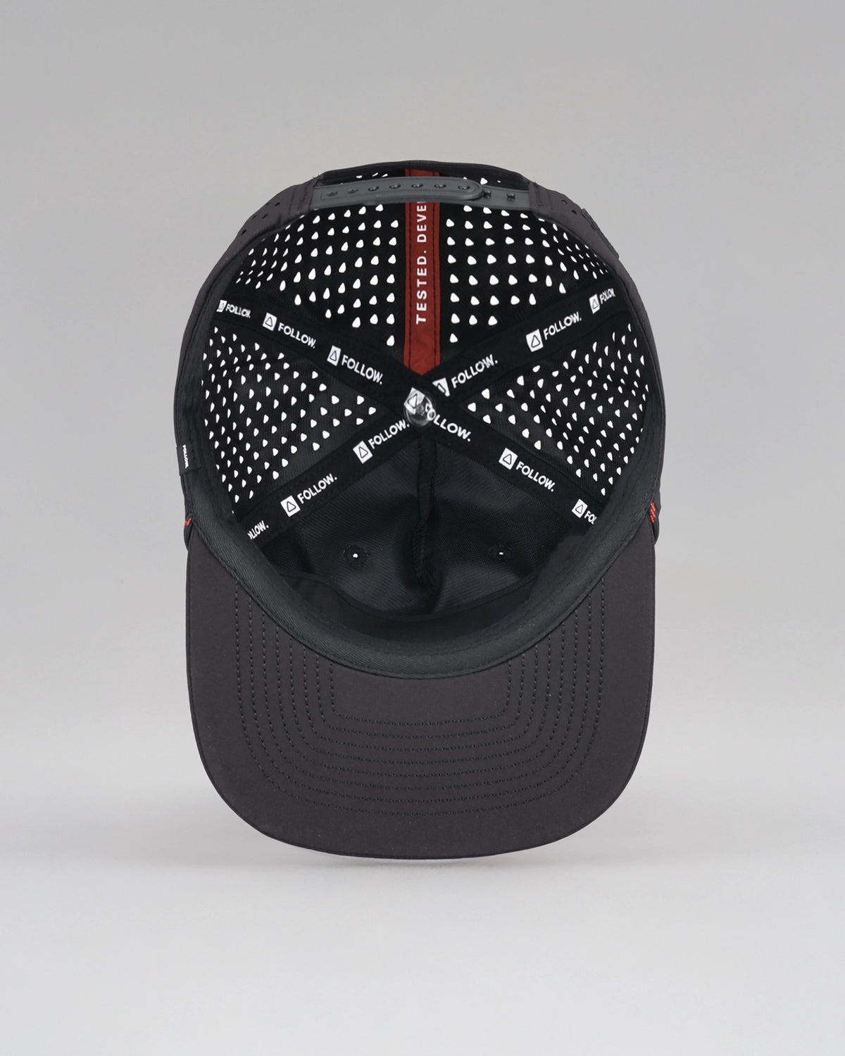 Follow Captain Flat Cap - Black — wakeboarding cap, product image 5