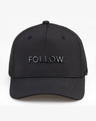 Follow Curved All Day Cap - Black — wakeboarding cap, product image 2
