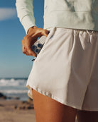 Follow Maven Shorts - Cream — women's wakeboard shorts, lifestyle view 6