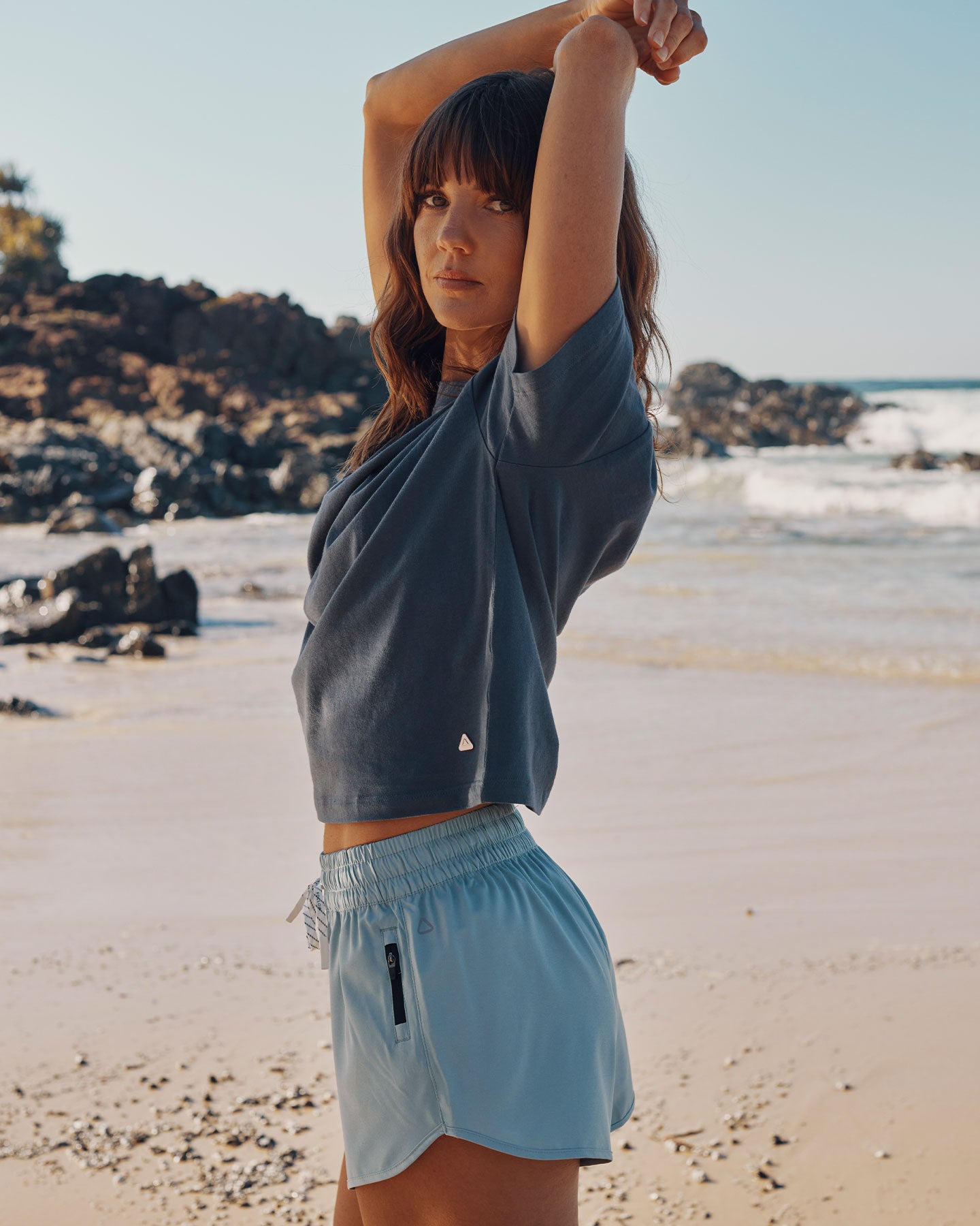Follow Odessa Board Shorts - Light Petina — women's wakeboard boardshorts, lifestyle view 2