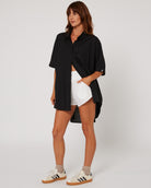 Follow Isla Linen Shirt - Black 7