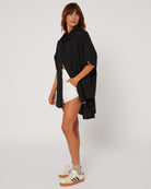 Follow Isla Linen Shirt - Black 1