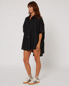 Follow Isla Linen Shirt - Black 8