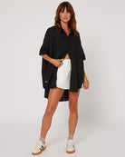 Follow Isla Linen Shirt - Black 5
