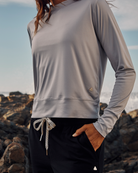 Follow Elara Sun Tee L/S - Light Grey — women's wakeboard tee, product image 3