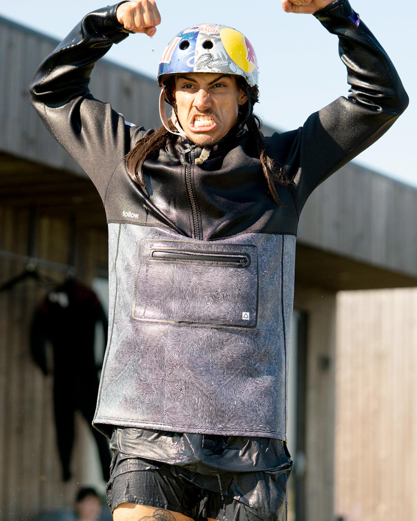 サーフィン・ボディボード Follow Layer 3.3 Neo Anorak Jacket pro Follow 3.12 Anorak Pro Neo Outer Jacket - Charcoal